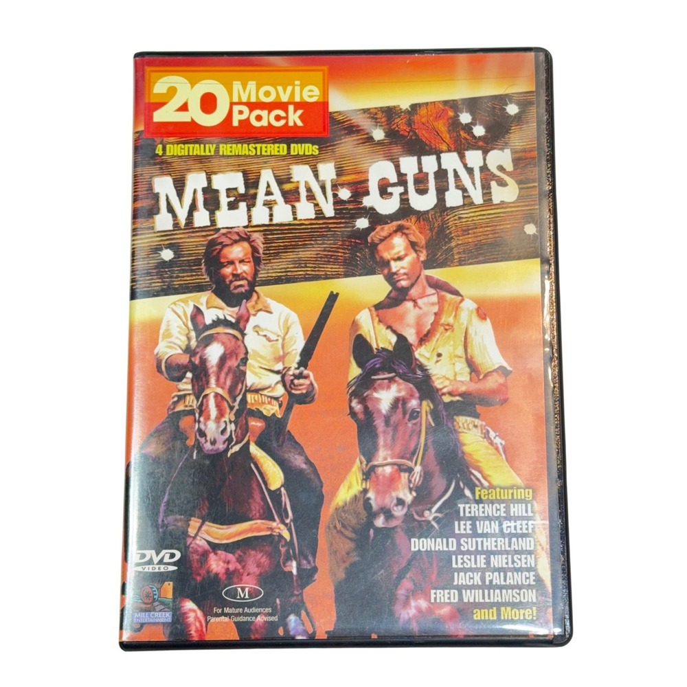 Mean Guns 20 Movie Pack Western DVD Set Action Collection Multi-Color